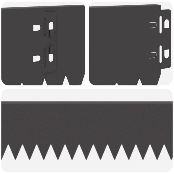 vidaXL Obrubník trávnika 20 pcs 103 x 10 cm Oceľ Čierna – Obrázok 7
