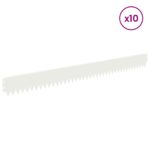 vidaXL Obrubník trávnika 10 pcs 103 x 10 cm Oceľ Biela – Obrázok 3