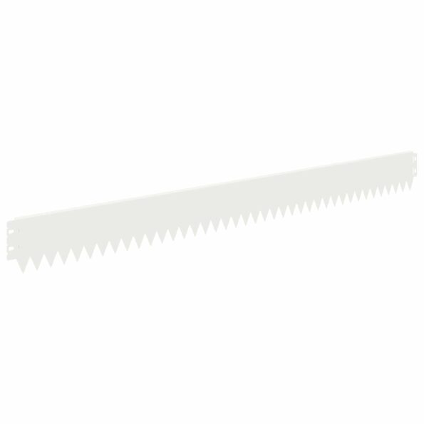 vidaXL Obrubník trávnika 30 pcs 103 x 10 cm Oceľ Biela – Obrázok 2