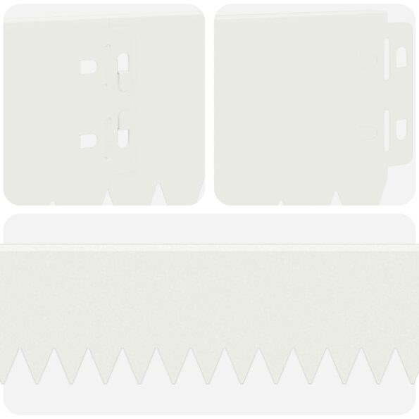 vidaXL Obrubník trávnika 30 pcs 103 x 10 cm Oceľ Biela – Obrázok 7