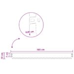 vidaXL Obrubník trávnika 50 pcs 103 x 10 cm Oceľ Biela – Obrázok 9