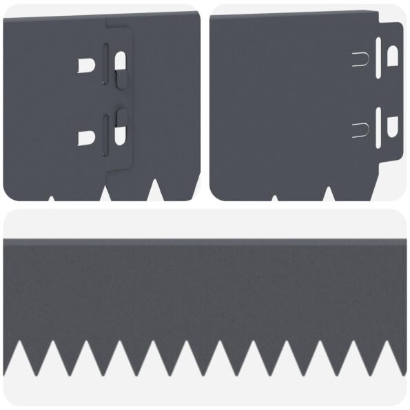 vidaXL Obrubník trávnika 10 pcs 103 x 10 cm Oceľ Antracitová – Obrázok 7