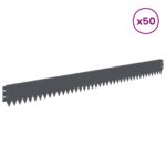 vidaXL Obrubník trávnika 50 pcs 103 x 10 cm Oceľ Antracitová – Obrázok 3