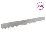vidaXL Obrubník trávnika 50 pcs 103 x 10 cm Oceľ Strieborná – Obrázok 3