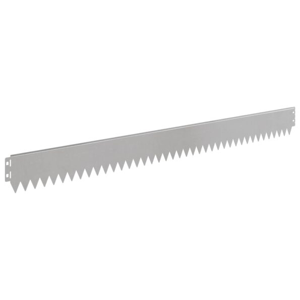 vidaXL Obrubník trávnika 50 pcs 103 x 10 cm Oceľ Strieborná – Obrázok 6