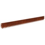 vidaXL Obrubník trávnika 10 pcs 103 x 10 cm Oceľ Hrdzavý – Obrázok 7