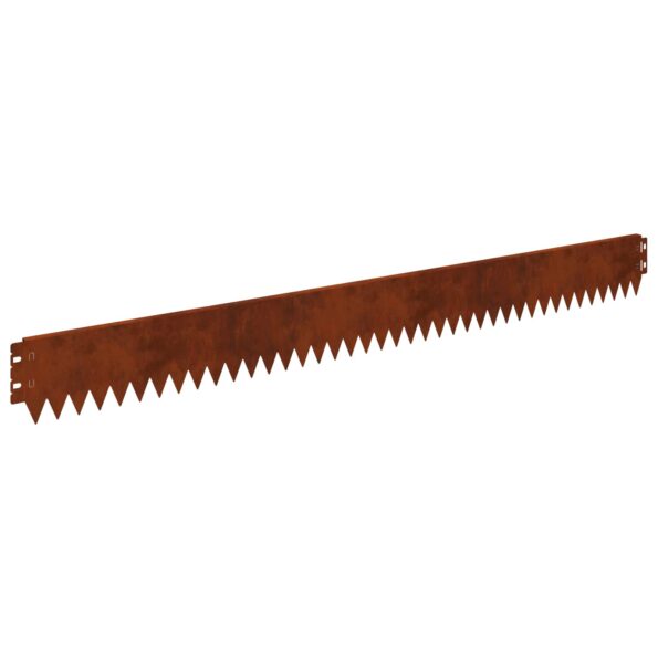 vidaXL Obrubník trávnika 50 pcs 103 x 10 cm Oceľ Hrdzavý – Obrázok 2