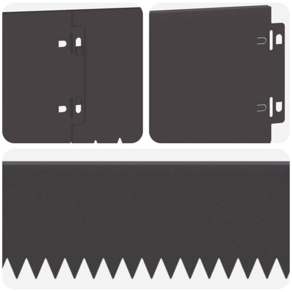 vidaXL Obrubník trávnika 10 pcs 103 x 15 cm Oceľ Čierna – Obrázok 7