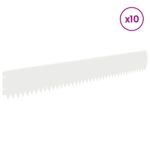 vidaXL Obrubník trávnika 10 pcs 103 x 15 cm Oceľ Biela – Obrázok 3