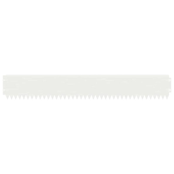 vidaXL Obrubník trávnika 10 pcs 103 x 15 cm Oceľ Biela – Obrázok 5
