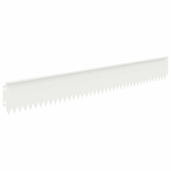 vidaXL Obrubník trávnika 10 pcs 103 x 15 cm Oceľ Biela – Obrázok 6