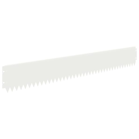 vidaXL Obrubník trávnika 20 pcs 103 x 15 cm Oceľ Biela – Obrázok 2
