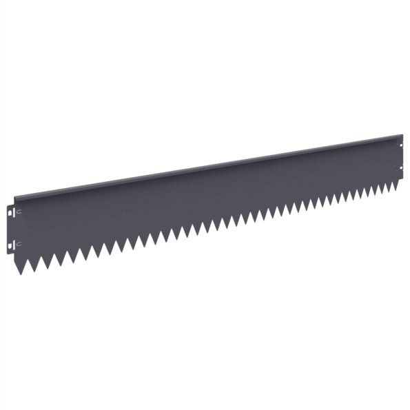 vidaXL Obrubník trávnika 20 pcs 103 x 15 cm Oceľ Antracitová – Obrázok 6