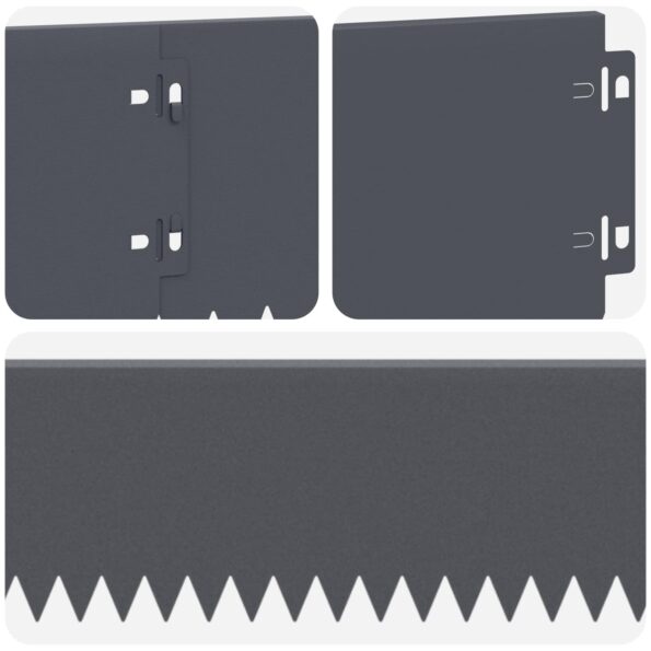 vidaXL Obrubník trávnika 20 pcs 103 x 15 cm Oceľ Antracitová – Obrázok 7
