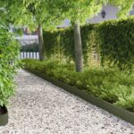 vidaXL Obrubník trávnika 20 pcs 103 x 15 cm Oceľ Olivovo zelená
