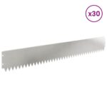 vidaXL Obrubník trávnika 30 pcs 103 x 15 cm Oceľ Strieborná – Obrázok 3