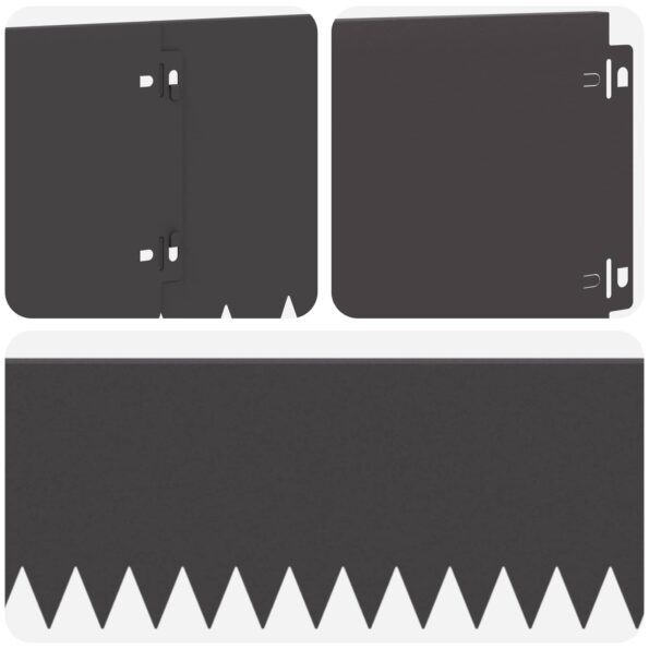 vidaXL Obrubník trávnika 10 pcs 103 x 20 cm Oceľ Čierna – Obrázok 7