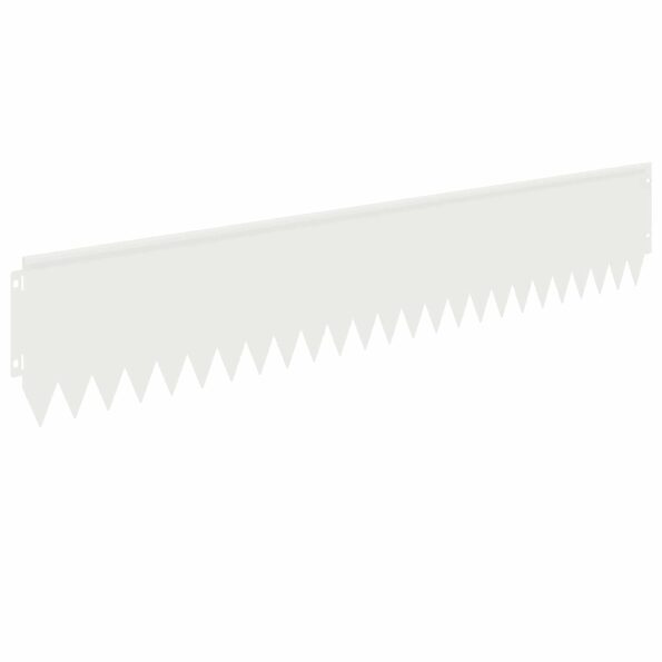 vidaXL Obrubník trávnika 30 pcs 103 x 20 cm Oceľ Biela – Obrázok 6
