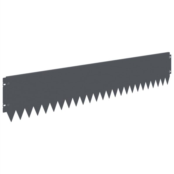 vidaXL Obrubník trávnika 30 pcs 103 x 20 cm Oceľ Antracitová – Obrázok 2