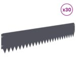 vidaXL Obrubník trávnika 30 pcs 103 x 20 cm Oceľ Antracitová – Obrázok 3