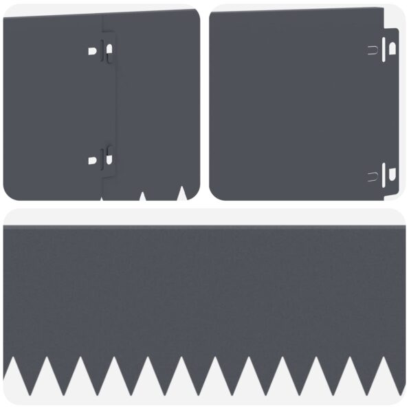vidaXL Obrubník trávnika 30 pcs 103 x 20 cm Oceľ Antracitová – Obrázok 7