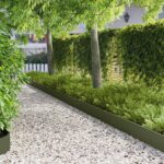 vidaXL Obrubník trávnika 10 pcs 103 x 20 cm Oceľ Olivovo zelená