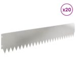 vidaXL Obrubník trávnika 20 pcs 103 x 20 cm Oceľ Strieborná – Obrázok 3