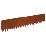 vidaXL Obrubník trávnika 30 pcs 103 x 20 cm Oceľ Hrdzavý – Obrázok 2