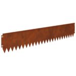 vidaXL Obrubník trávnika 30 pcs 103 x 20 cm Oceľ Hrdzavý – Obrázok 7