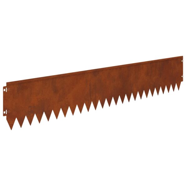 vidaXL Obrubník trávnika 30 pcs 103 x 20 cm Oceľ Hrdzavý – Obrázok 7