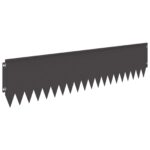vidaXL Obrubník trávnika 20 pcs 103 x 25 cm Oceľ Čierna – Obrázok 6