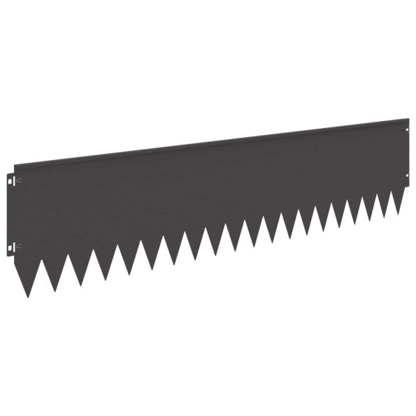 vidaXL Obrubník trávnika 20 pcs 103 x 25 cm Oceľ Čierna – Obrázok 6