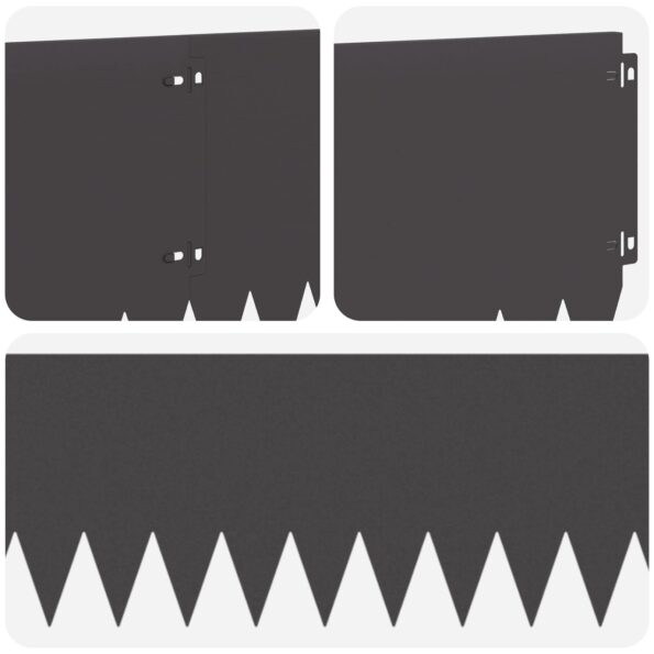 vidaXL Obrubník trávnika 20 pcs 103 x 25 cm Oceľ Čierna – Obrázok 7