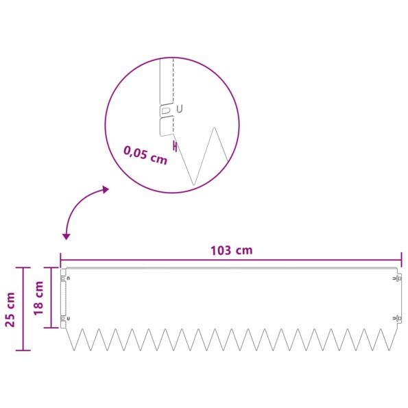 vidaXL Obrubník trávnika 10 pcs 103 x 25 cm Oceľ Biela – Obrázok 9