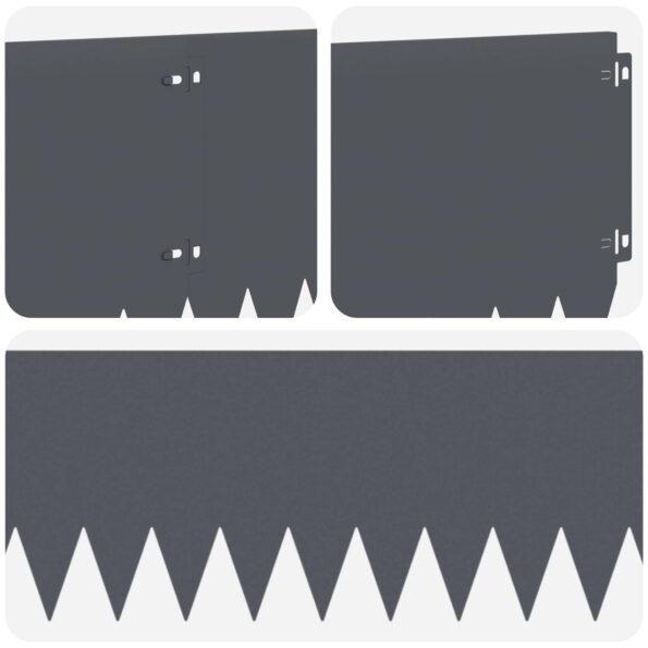 vidaXL Obrubník trávnika 10 pcs 103 x 25 cm Oceľ Antracitová – Obrázok 7