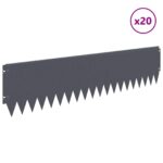 vidaXL Obrubník trávnika 20 pcs 103 x 25 cm Oceľ Antracitová – Obrázok 3