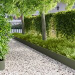 vidaXL Obrubník trávnika 10 pcs 103 x 25 cm Oceľ Olivovo zelená