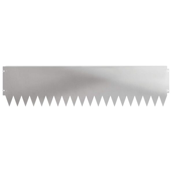 vidaXL Obrubník trávnika 10 pcs 103 x 25 cm Oceľ Strieborná – Obrázok 5