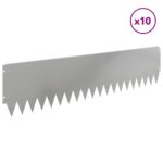 vidaXL Obrubník trávnika 10 pcs 103 x 25 cm Oceľ Strieborná – Obrázok 3