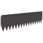 vidaXL Obrubník trávnika 10 pcs 103 x 30 cm Oceľ Čierna – Obrázok 6
