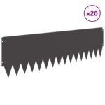vidaXL Obrubník trávnika 20 pcs 103 x 30 cm Oceľ Čierna – Obrázok 3