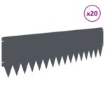 vidaXL Obrubník trávnika 20 pcs 103 x 30 cm Oceľ Antracitová – Obrázok 3
