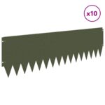 vidaXL Obrubník trávnika 10 pcs 103 x 30 cm Oceľ Olivovo zelená – Obrázok 3