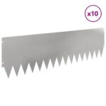 vidaXL Obrubník trávnika 10 pcs 103 x 30 cm Oceľ Strieborná – Obrázok 3