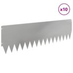 vidaXL Obrubník trávnika 10 pcs 103 x 30 cm Oceľ Strieborná – Obrázok 3