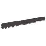 vidaXL Obrubník trávnika 50 pcs 103 x 10 cm Oceľ Čierna – Obrázok 2