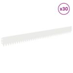 vidaXL Obrubník trávnika 30 pcs 103 x 10 cm Oceľ Biela – Obrázok 3