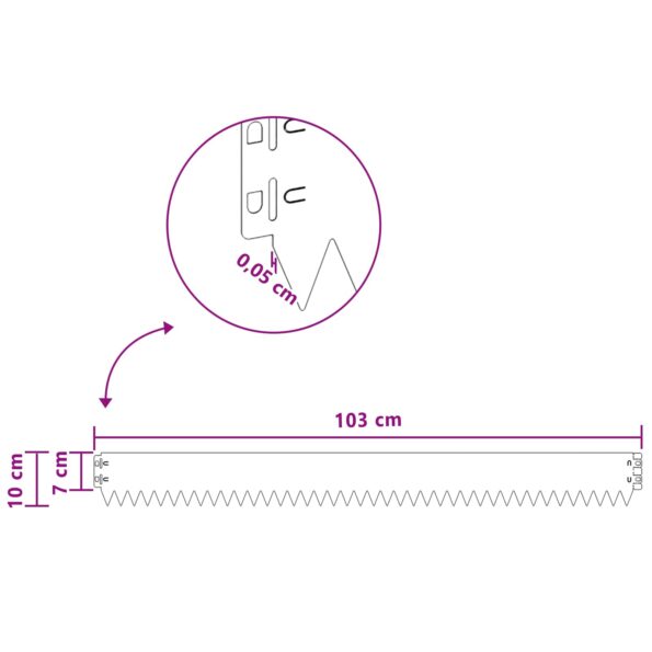 vidaXL Obrubník trávnika 20 pcs 103 x 10 cm Oceľ Hrdzavý – Obrázok 10