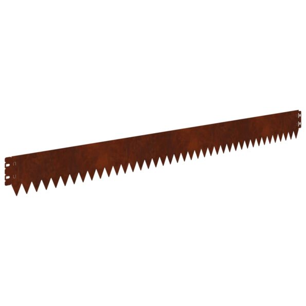 vidaXL Obrubník trávnika 30 pcs 103 x 10 cm Oceľ Hrdzavý – Obrázok 7