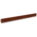 vidaXL Obrubník trávnika 50 pcs 103 x 10 cm Oceľ Hrdzavý – Obrázok 2